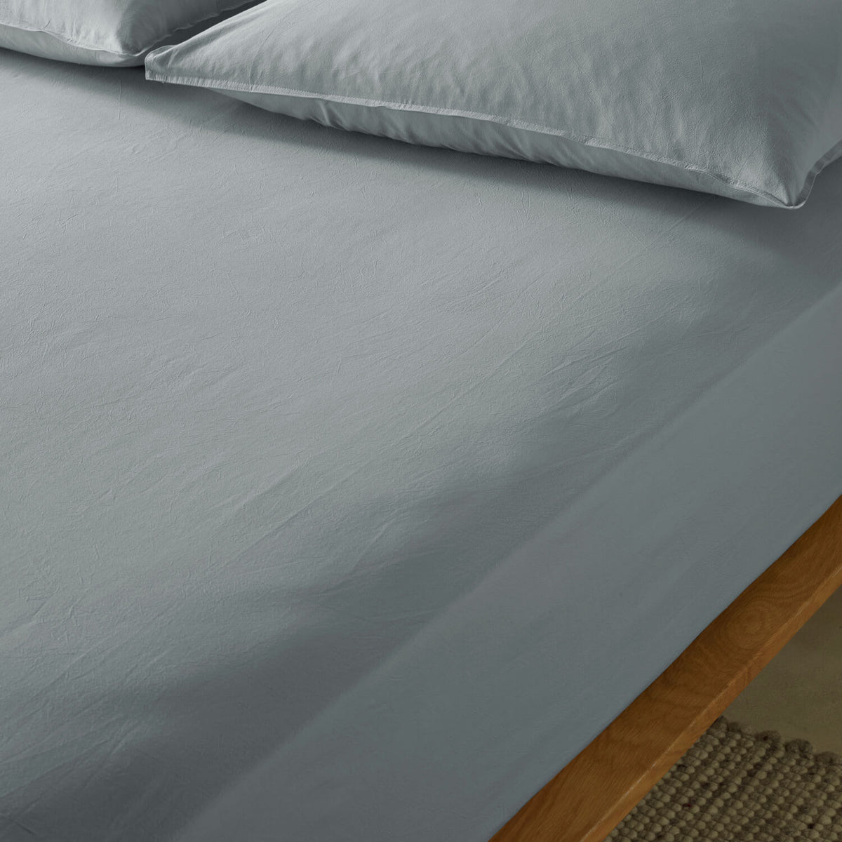 The Honest Label Washed Cotton Standard Pillowcase (2 Pack) in Slate with grey tones pillowcase product view THL product image 3