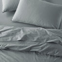 The Honest Label Washed Cotton Standard Pillowcase (2 Pack) in Slate with grey tones pillowcase top view