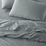 The Honest Label Washed Cotton Standard Pillowcase (2 Pack) in Slate with grey tones pillowcase top view