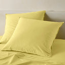 The Honest Label Washed Cotton European Pillowcase in Butter with yellow tones pillowcase product view THL product image 1
