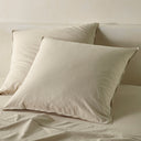 The Honest Label Washed Cotton European Pillowcase in Flax with beige tones pillowcase product view THL product image 1