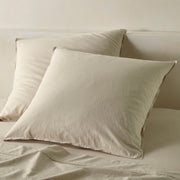 The Honest Label Washed Cotton European Pillowcase in Flax with beige tones pillowcase product view THL product image 1