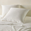 The Honest Label Washed Cotton European Pillowcase in White with white tones pillowcase product view THL product image 1