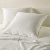 The Honest Label Washed Cotton European Pillowcase in White with white tones pillowcase product view THL product image 1