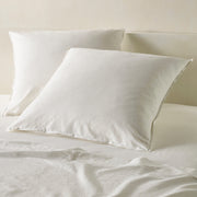 The Honest Label Washed Cotton European Pillowcase in White with white tones pillowcase product view THL product image 1