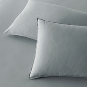 The Honest Label Washed Cotton Standard Pillowcase (2 Pack) in Slate with grey tones pillowcase product view THL product image 1