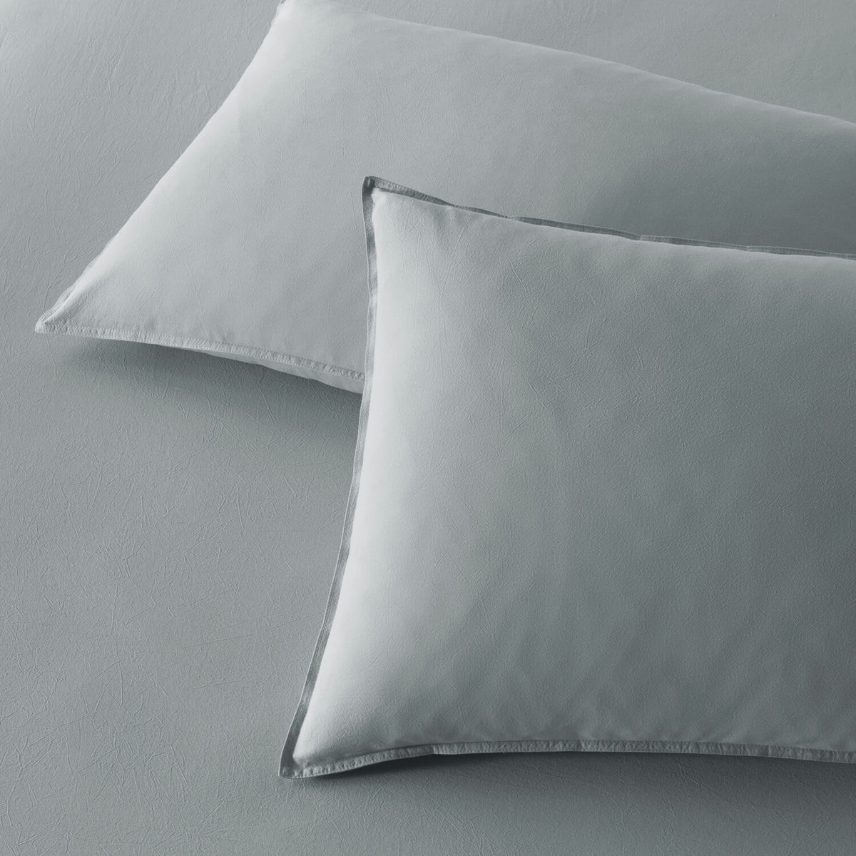 The Honest Label Washed Cotton Standard Pillowcase (2 Pack) in Slate with grey tones pillowcase product view THL product image 1