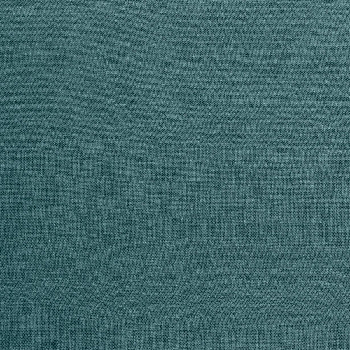 The Honest Label Pure Linen European Pillowcase fabric swatch in Teal with green tones fabric sample fabric swatch