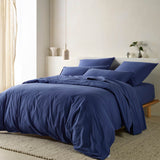 The Honest Label Washed Cotton Bedding - Cobalt with blue tones home bedding product view THL product image 8