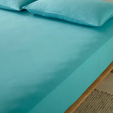 The Honest Label Washed Cotton Bedding - Azure with blue tones fitted sheet product view THL product image 3