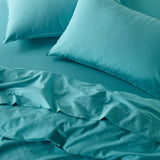 The Honest Label Washed Cotton Bedding - Azure with blue tones pillowcase product view THL product image 1
