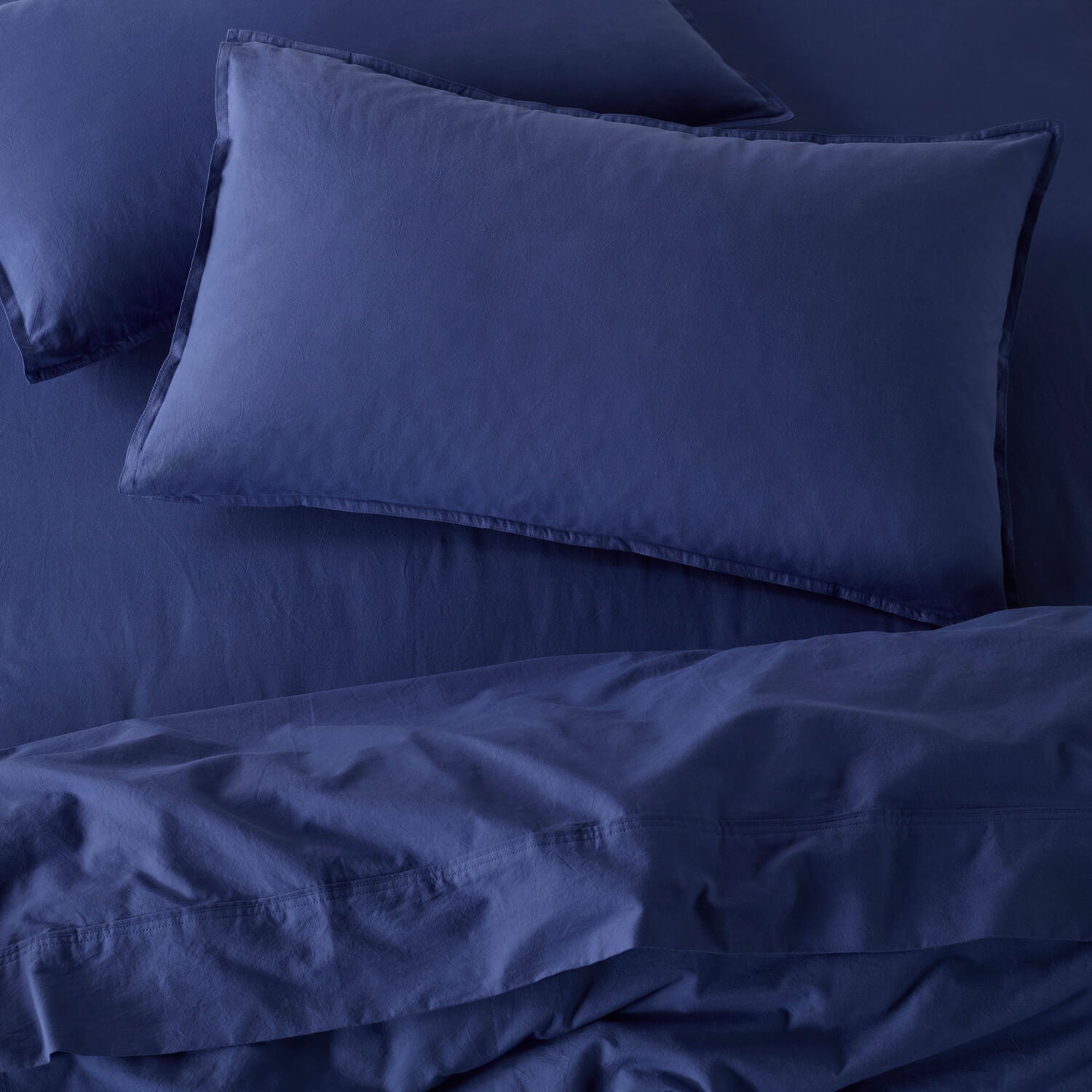 Washed Cotton Bedding - Cobalt
