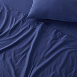 The Honest Label Washed Cotton Bedding - Cobalt with blue tones pillowcase product view THL product image 4