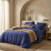 The Honest Label Washed Cotton Bedding - Cobalt with blue tones home bedding product view THL product image 1