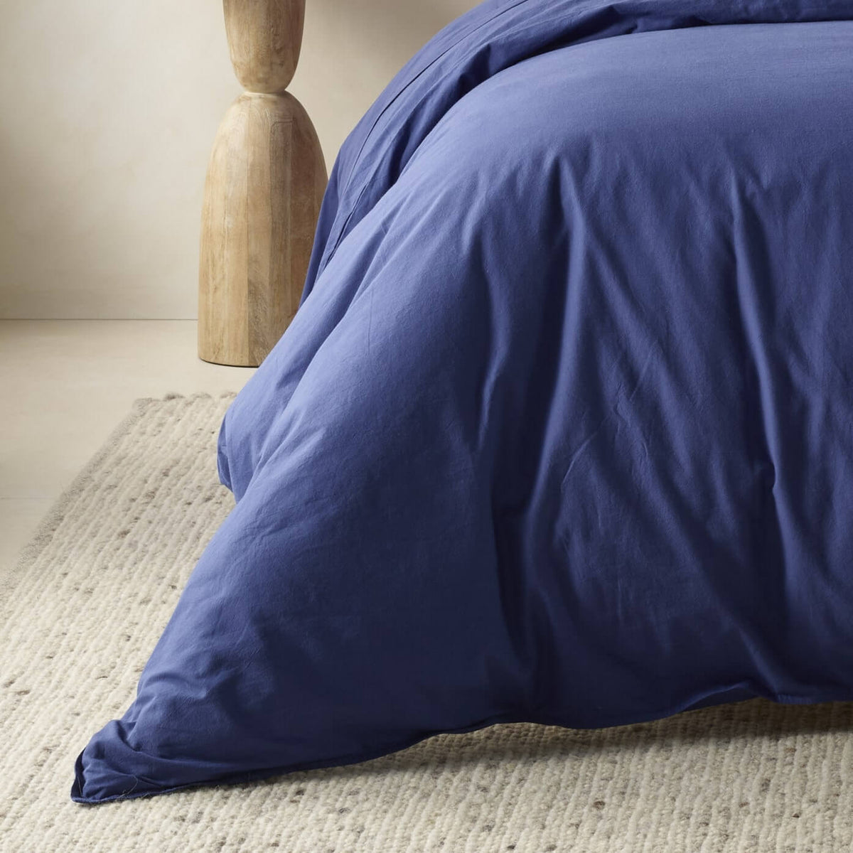 The Honest Label Washed Cotton Bedding - Cobalt with blue tones home bedding product view THL product image 6