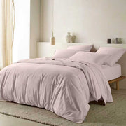 The Honest Label Washed Cotton European Pillowcase in Blush with pink tones pillowcase product view THL product image 3