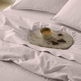 The Honest Label Washed Cotton European Pillowcase in Blush with pink tones pillowcase product view THL product image 4