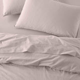The Honest Label Washed Cotton Flat Sheet in Blush with pink tones flat sheet product view THL product image 3