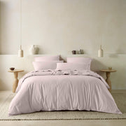 The Honest Label Washed Cotton Standard Pillowcase (2 Pack) in Blush with pink tones pillowcase product view THL product image 6