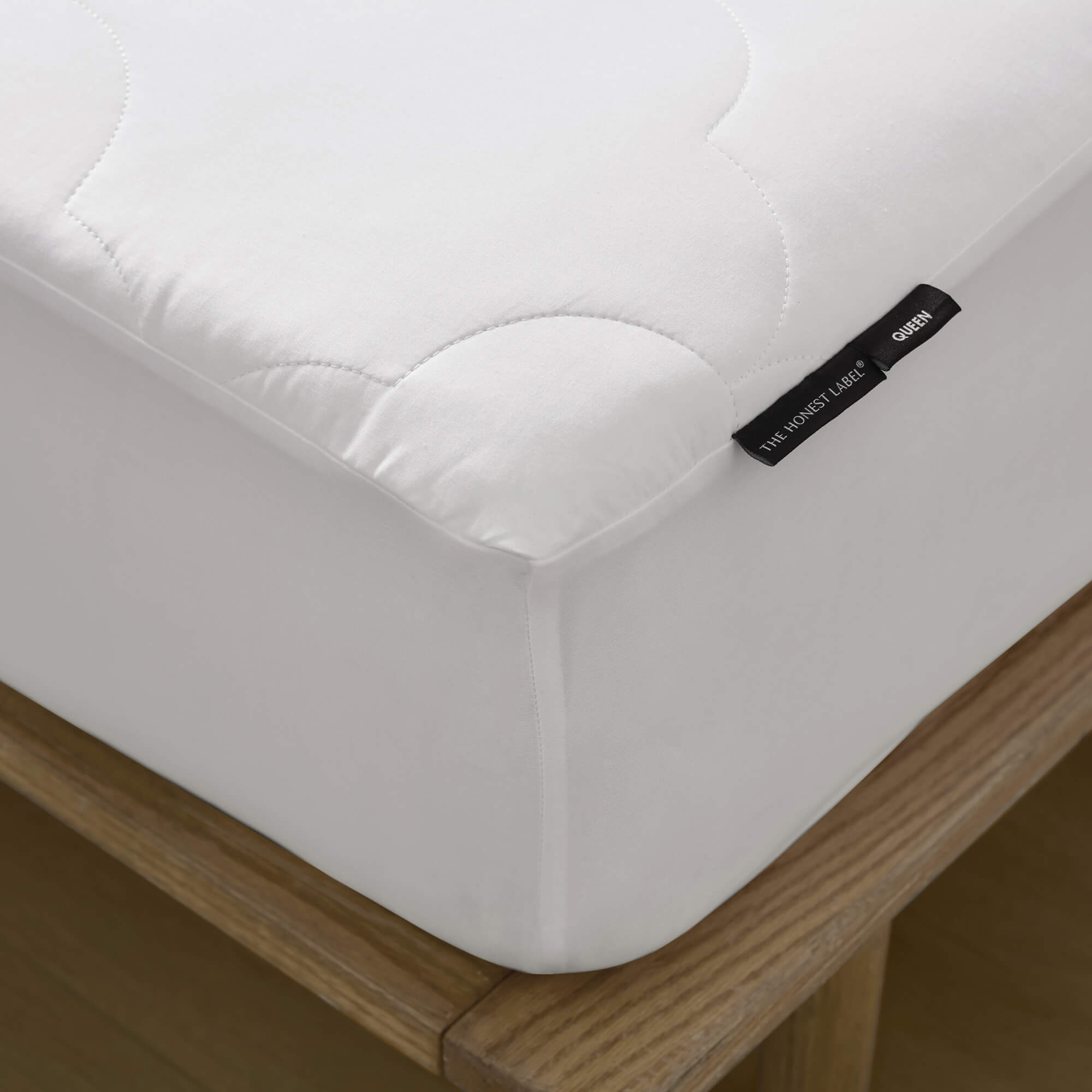 The Honest Label Willow Pure Cotton Mattress Protector mattress protector lifestyle view THL product image 2