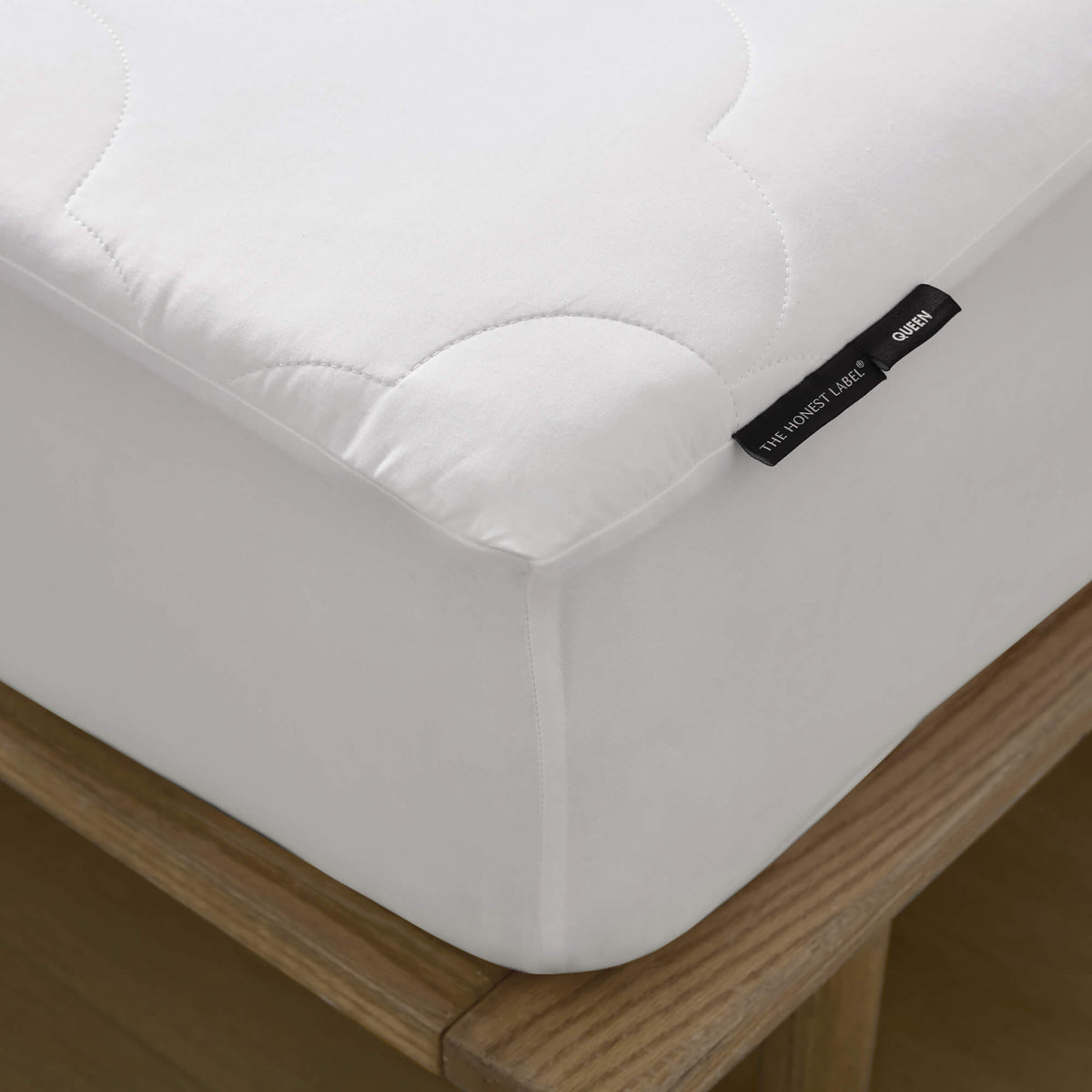 The Honest Label Willow Pure Cotton Mattress Protector mattress protector lifestyle view THL product image 2