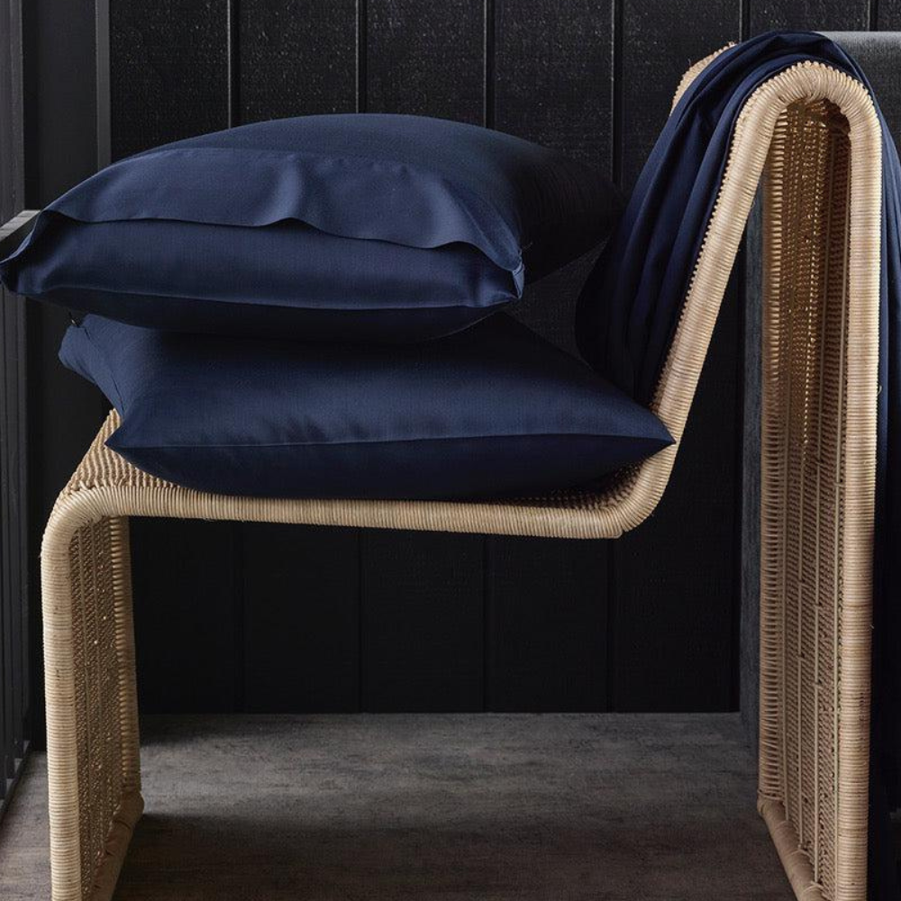 The Honest Label Graphite Cooling & Antimicrobial Sheet Set in Midnight with grey tones sheet set product view THL product image 3