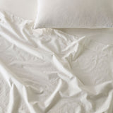 The Honest Label Washed Cotton Flat Sheet in White with white tones flat sheet product view THL product image 2