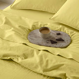 The Honest Label Washed Cotton Standard Pillowcase (2 Pack) in Butter with yellow tones pillowcase product view THL product image 2