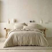 The Honest Label Washed Cotton Quilt Cover in Flax with beige tones quilt cover product view THL product image 1