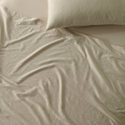 The Honest Label Washed Cotton Flat Sheet in Flax with beige tones flat sheet product view THL product image 2
