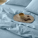 The Honest Label Washed Cotton Standard Pillowcase (2 Pack) in Skye with blue tones pillowcase product view THL product image 2