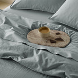 The Honest Label Washed Cotton Standard Pillowcase (2 Pack) in Slate with grey tones pillowcase product view THL product image 2