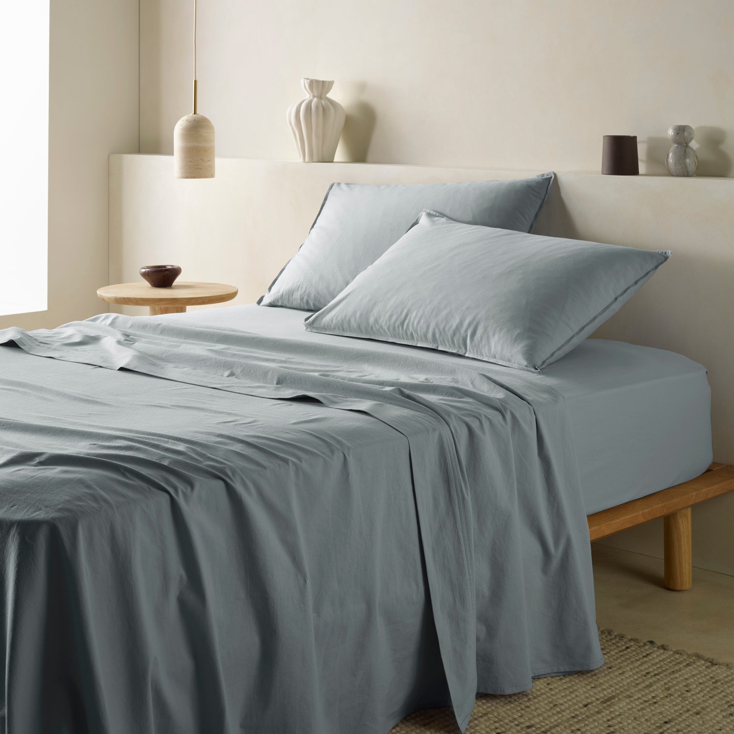 Stonewashed Cotton Fitted Sheet