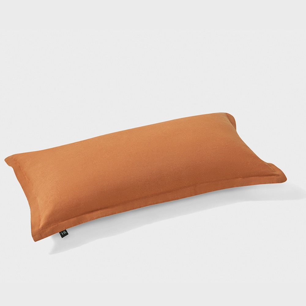 The Honest Label Pure Linen Cushion Cover Rectangle in Red Earth with red tones cushion cover product view THL product image 1