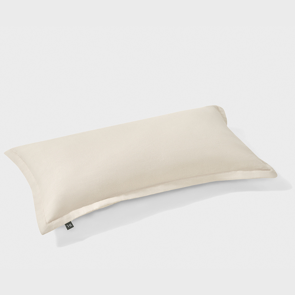 The Honest Label Pure Linen Cushion Cover Rectangle in Flax with beige tones cushion cover product view THL product image 1