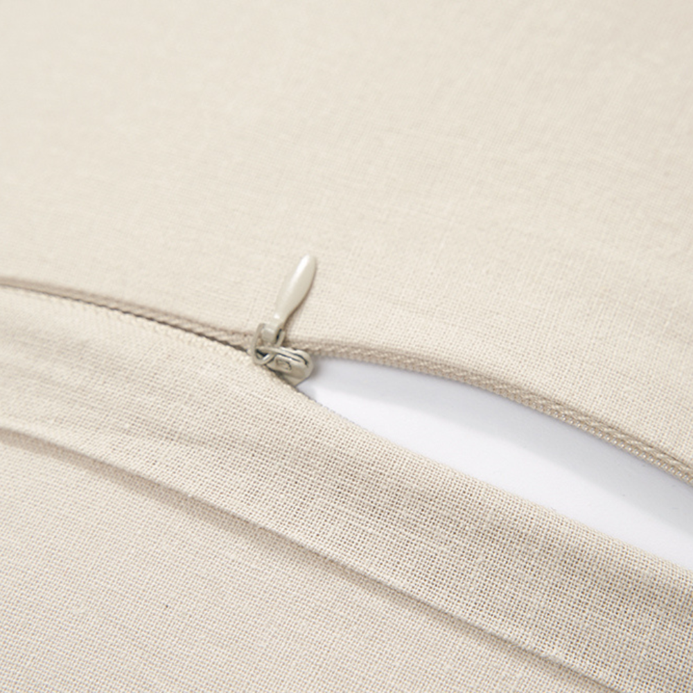 The Honest Label Pure Linen Cushion Cover Square in Flax with beige tones cushion cover product view THL product image 3