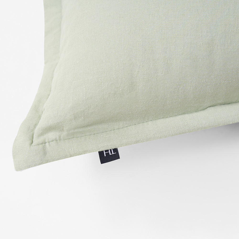 The Honest Label Pure Linen Cushion Cover Square in Sage with green tones cushion cover product view THL product image 5