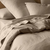 The Honest Label Pure Linen Quilt Cover Set Incl Pillowcases in Warm Taupe with beige tones pillowcase product view THL product image 3