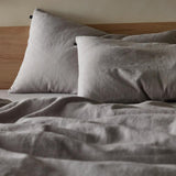 The Honest Label Pure Linen Standard Pillowcase (2 Pack) in Light Grey with grey tones pillowcase product view THL product image 1