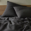 The Honest Label Pure Linen European Pillowcase in Charcoal with grey tones pillowcase product view THL product image 1