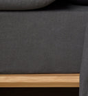 The Honest Label Pure Linen Fitted Sheet in Charcoal with grey tones fitted sheet product view THL product image 1