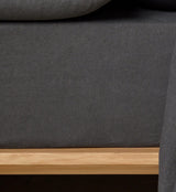 The Honest Label Pure Linen Fitted Sheet in Charcoal with grey tones fitted sheet product view THL product image 1