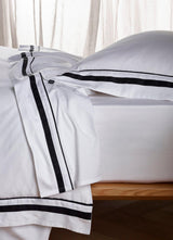The Honest Label Organic Cotton Quilt Cover Set with Trim in Black with black tones quilt cover product view THL product image 3