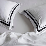 The Honest Label Organic Cotton Quilt Cover Set with Trim in Black with black tones quilt cover product view THL product image 5