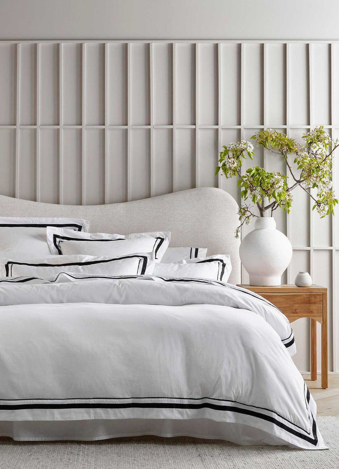 The Honest Label Organic Cotton Quilt Cover Set with Trim in Black with black tones quilt cover product view THL product image 6