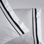 The Honest Label Organic Cotton Sheet Set with Trim in Black with black tones sheet set product view THL product image 4
