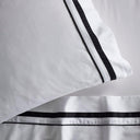 The Honest Label Organic Cotton Sheet Set with Trim in Black with black tones sheet set product view THL product image 1