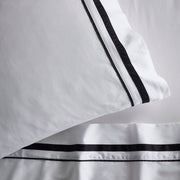 The Honest Label Organic Cotton Sheet Set with Trim in Black with black tones sheet set product view THL product image 1