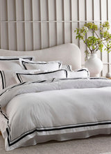 The Honest Label Organic Cotton Quilt Cover Set with Trim in Black with black tones quilt cover product view THL product image 4