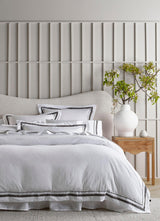 The Honest Label Organic Cotton Quilt Cover Set with Trim in Charcoal with grey tones quilt cover product view THL product image 4